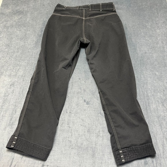 Origin Twill Pants Mens 34 Black Cotton Straight Leg Logo Contrast Stitching - Picture 11 of 14